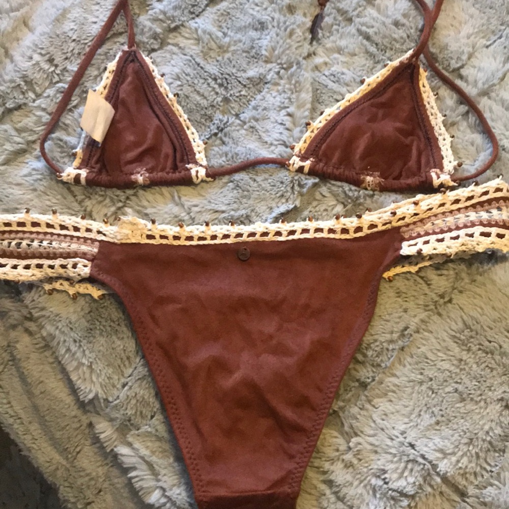 BNWOT Ale by Alessandra faux suede boho bikini 👙 - Picture 6 of 7